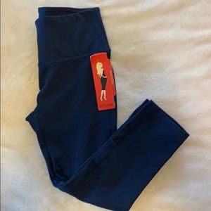 NWT Navy SPANX Capri Structured Leggings, Size S